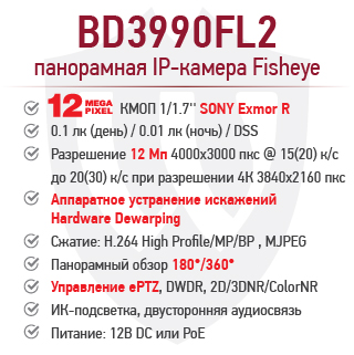 Новинка! 12 Мп fish-eye IP-камера BEWARD BD3990FL2 сверхвысокой четкости!